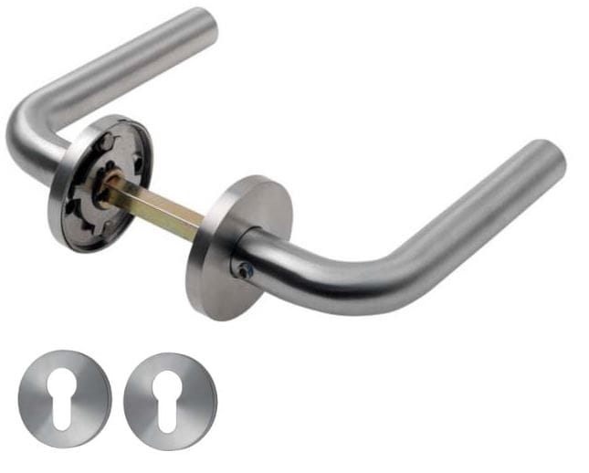 CAM Klamka U90R , szyld okrągły, stal nierdzewna